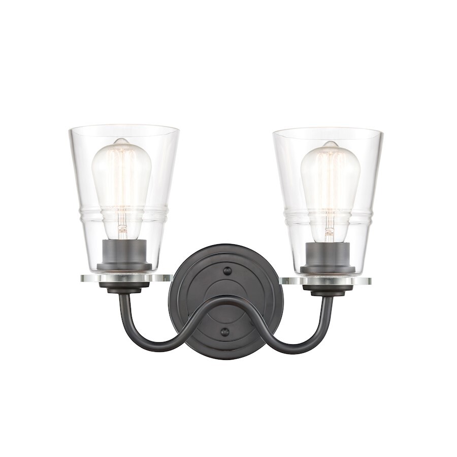 Innovations 2W 421-2W-BK-CL Scarlett Bath, Matte Black/Clear - 421-2W-BK-CL