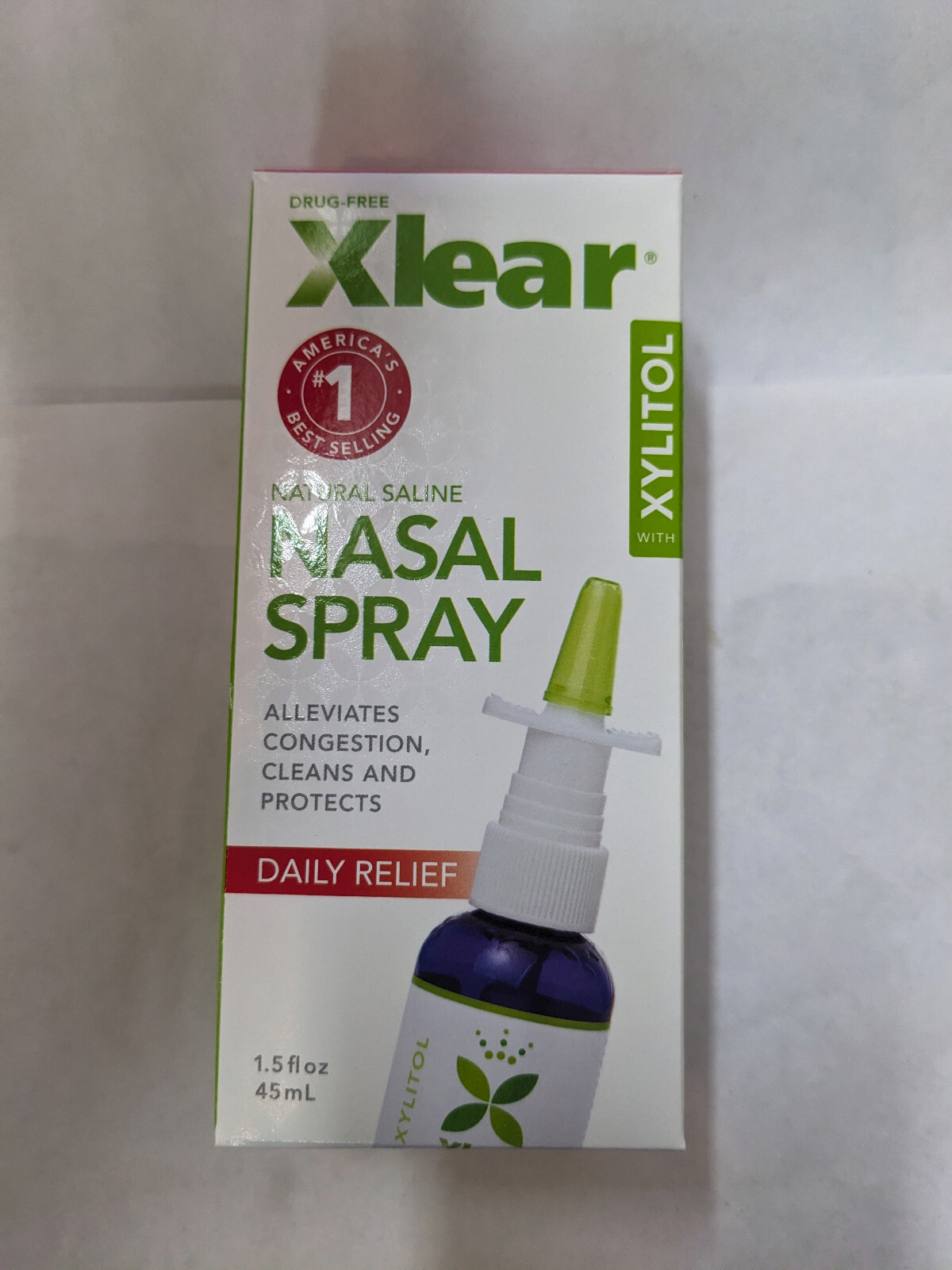 12 PACK XLEAR Natural Saline Nasal Spray with Xylitol, 1.5 fl oz - Fast Relief