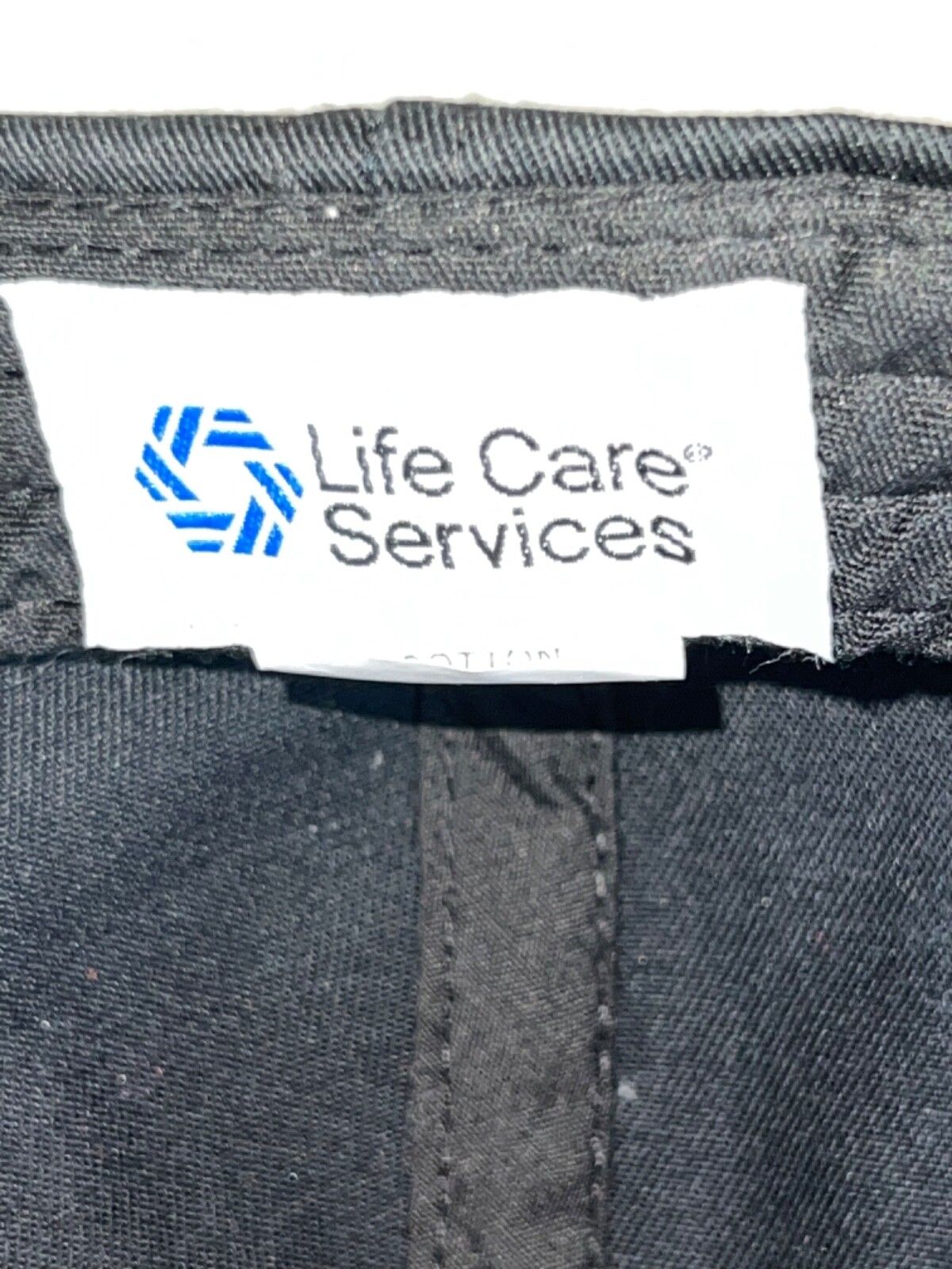 Life Care Services Logo Black Hat Cap Hook Loop Unbranded EUC