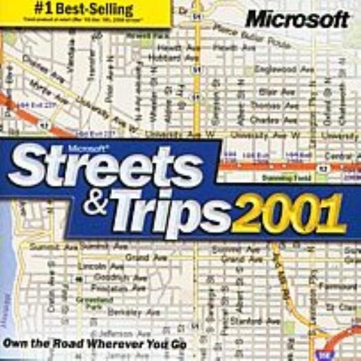 MS Streets & Trips 2001 PC CD calculate hours direction mapping route planning!