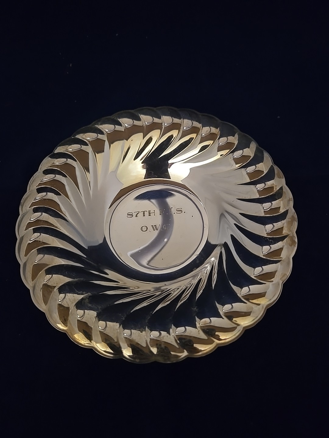 Vintage WM Rogers Waverly 3848 Silver Plate Dish Shallow Bowl Scalloped 6"D x1"H