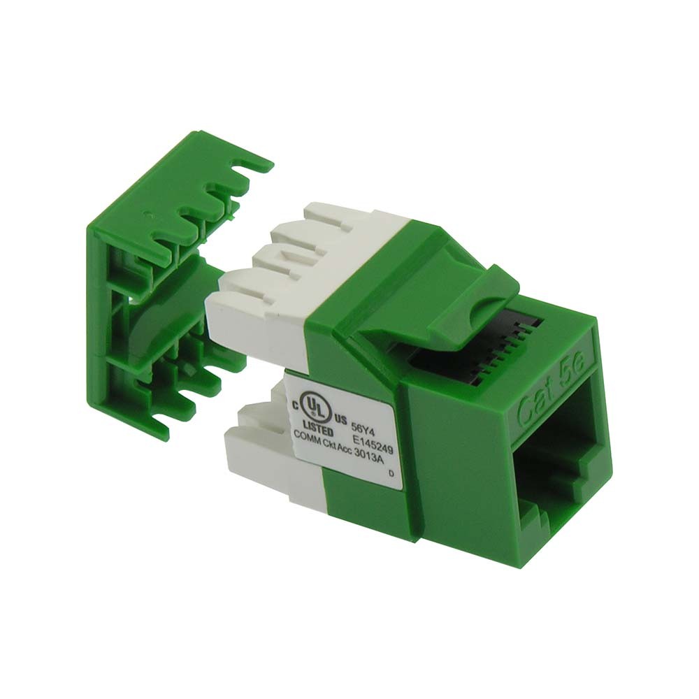 CAT5E RJ45 110 Type 180Â° Keystone Jack Green