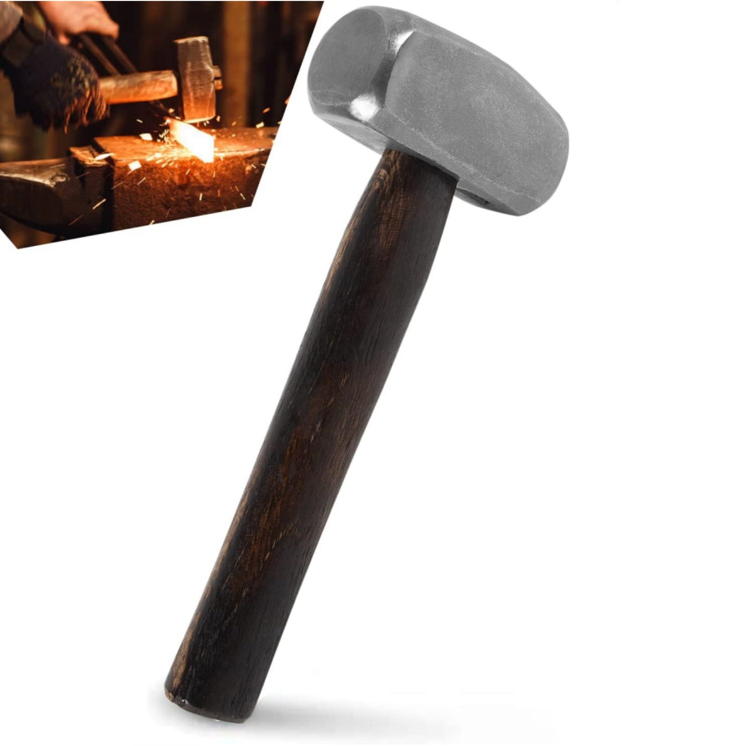 Blacksmith 3LB Handmade Forge Engineer Drilling Hammer Farrier Knife Maker Tool