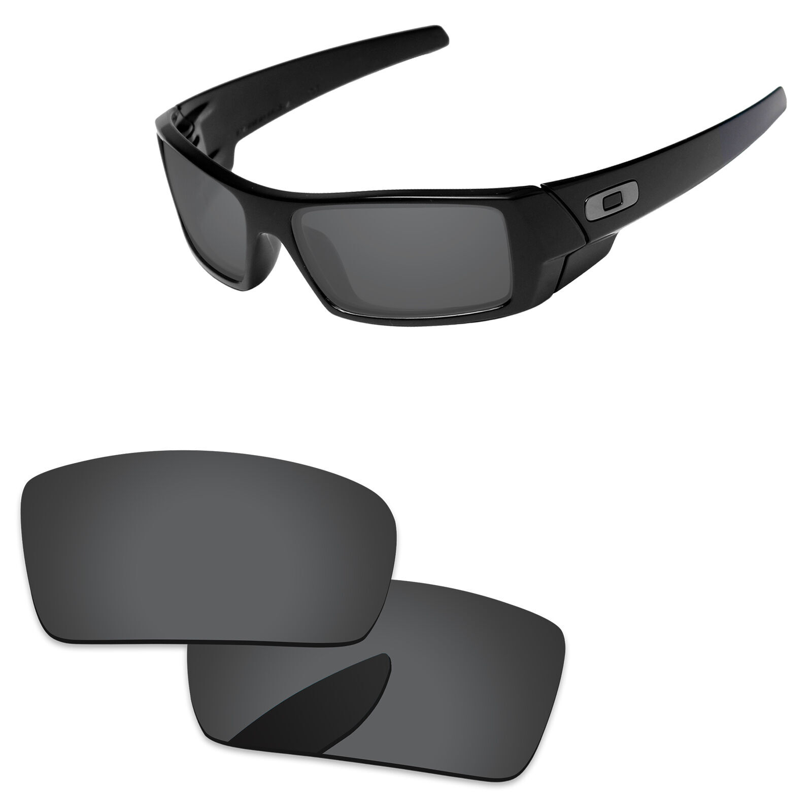 Lenslog Black Polycarbonate Replacement Lenses For-Oakley Gascan Sunglasses