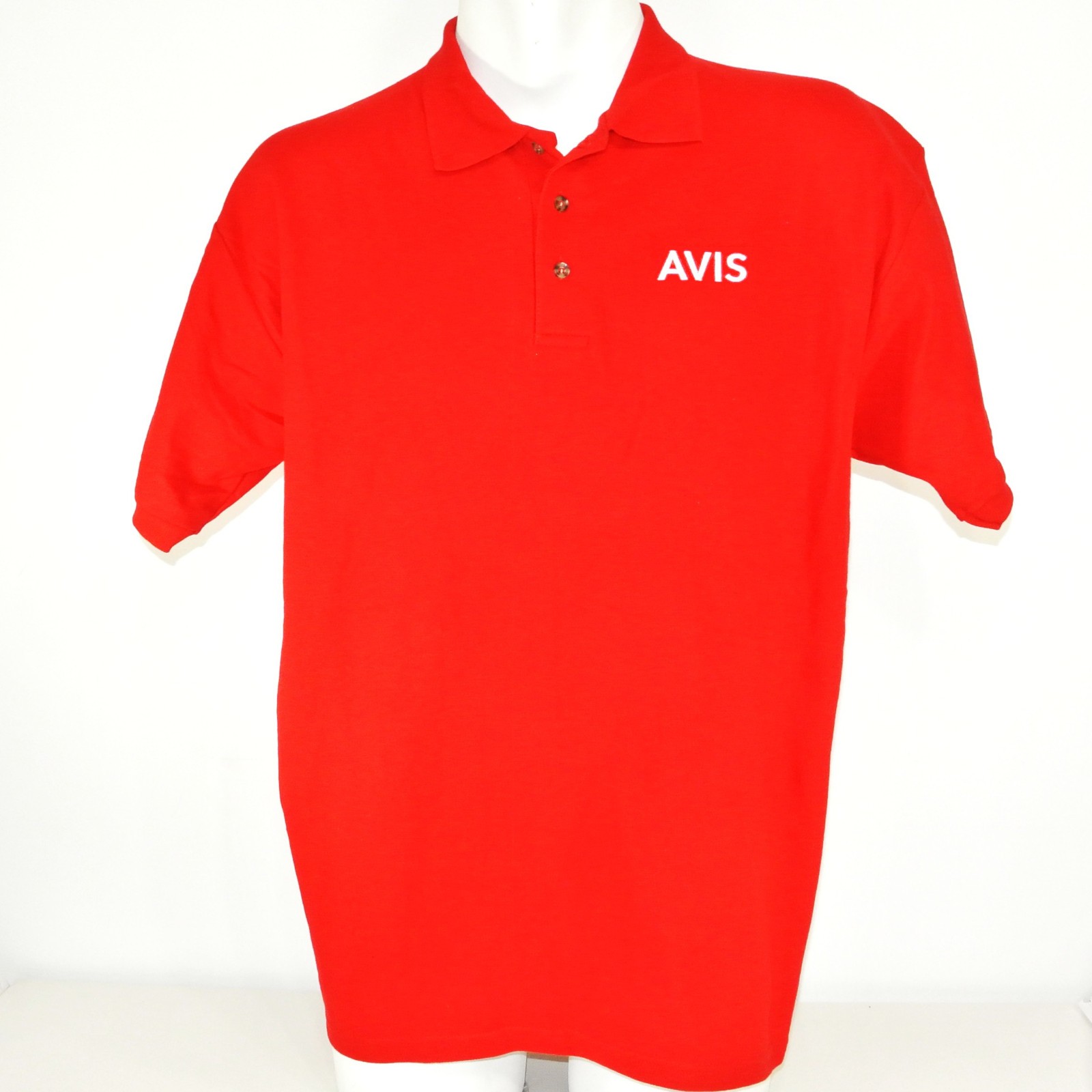 AVIS Car Rental Employee Uniform Polo Shirt Red Size M Medium NEW