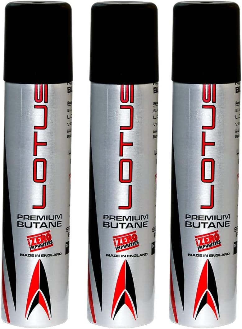 99.99% Pure 90 ml Butane Lighter Fuel Gas Refill 3 - Pack