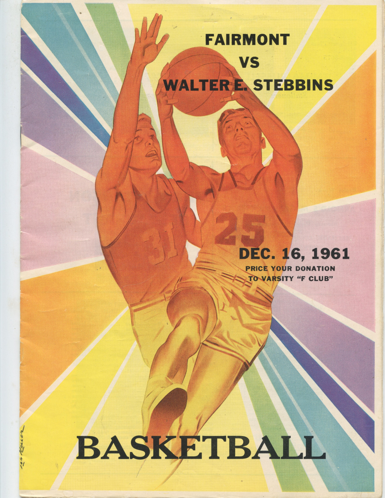 1961 FAIRMONT HIGH SCHOOL vs WALTER STEBBINS BASKETBALL PROGRAM (OHIO, 14 PGS.)