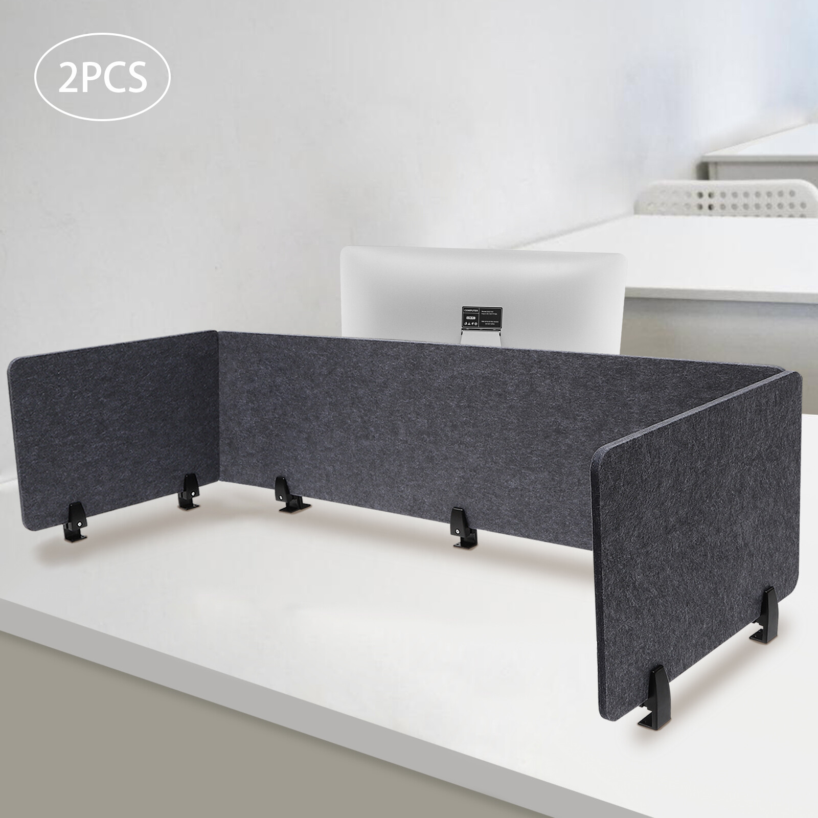 2Pcs Office Desk Mounted Partition Divider Desktop Privacy Protection Panels NEW