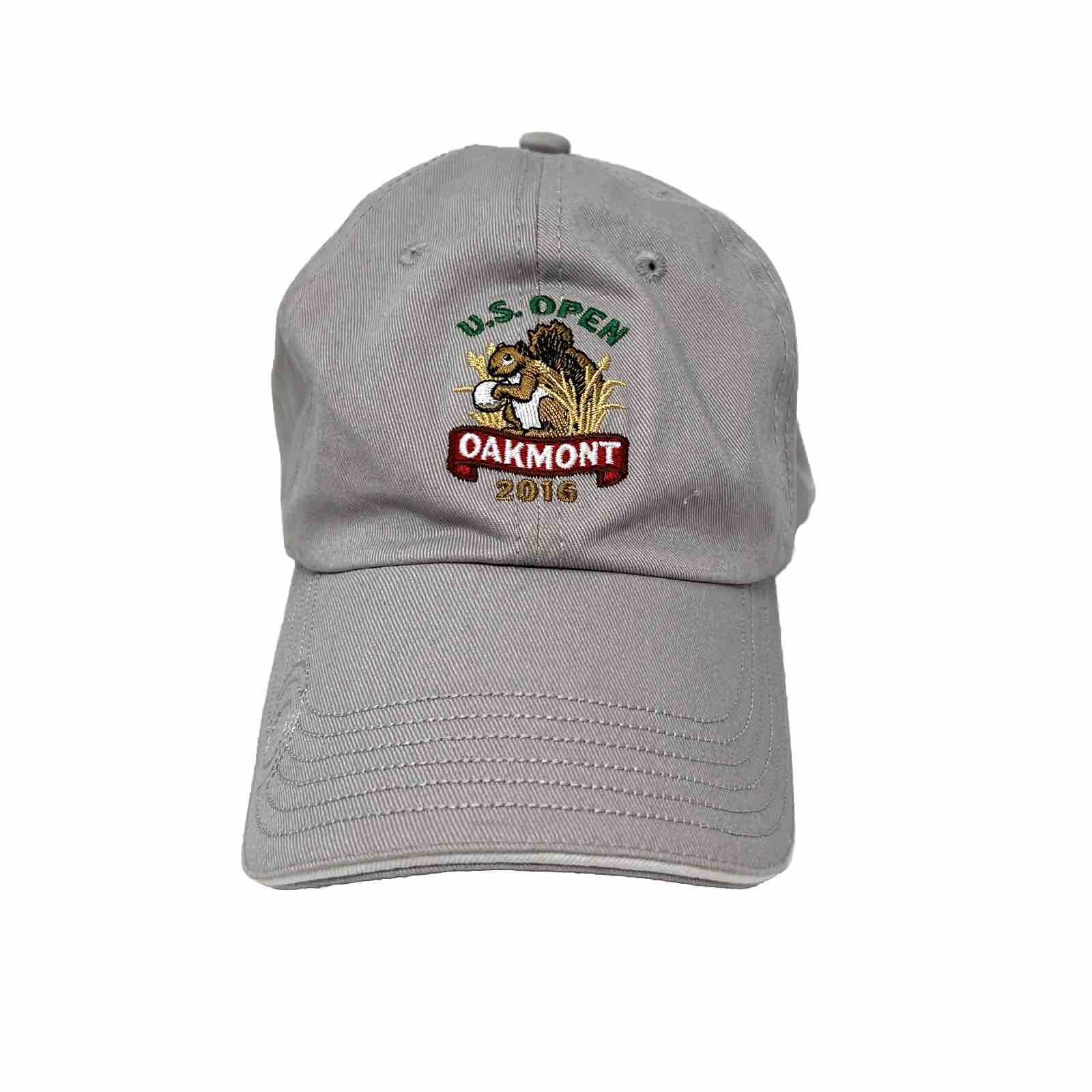 US Open Oakmont 2016 Golf Hat Gray Cap Squirrel Adjustable Strap USGA Member