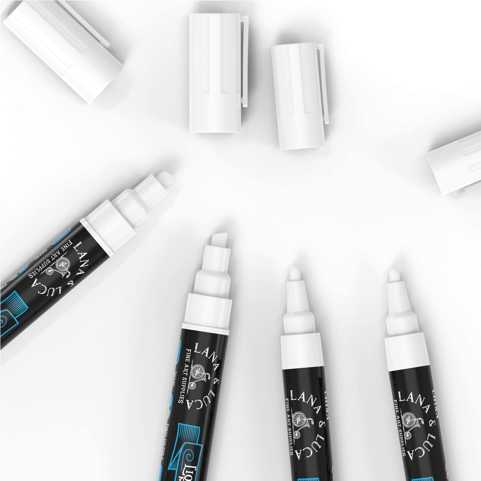 Liquid Chalk Marker Pen - White Dry Erase - 6 Count (Pack of 1),