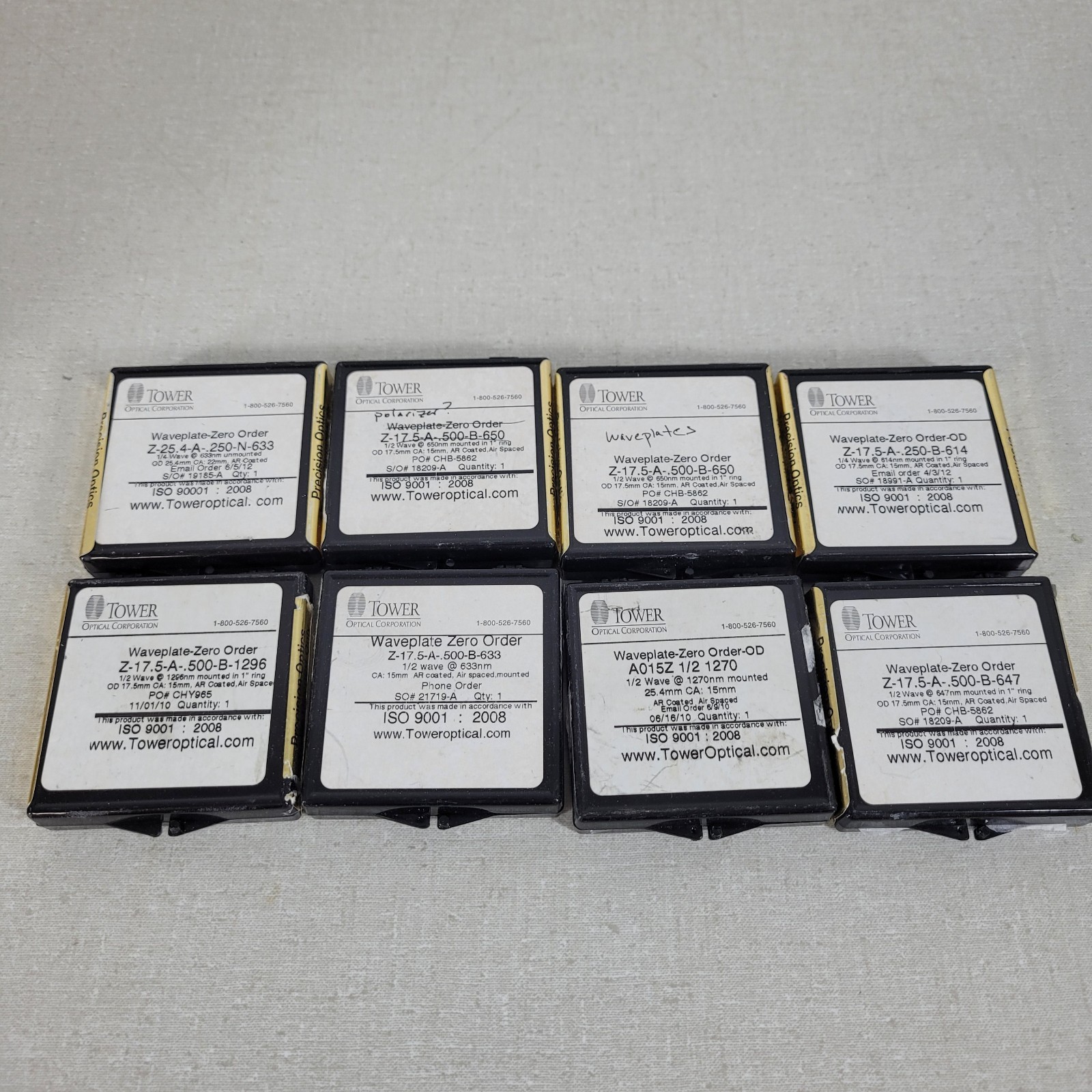 Tower Optical Corporation TOC Optical Storage Boxes Lot - Boxes Only
