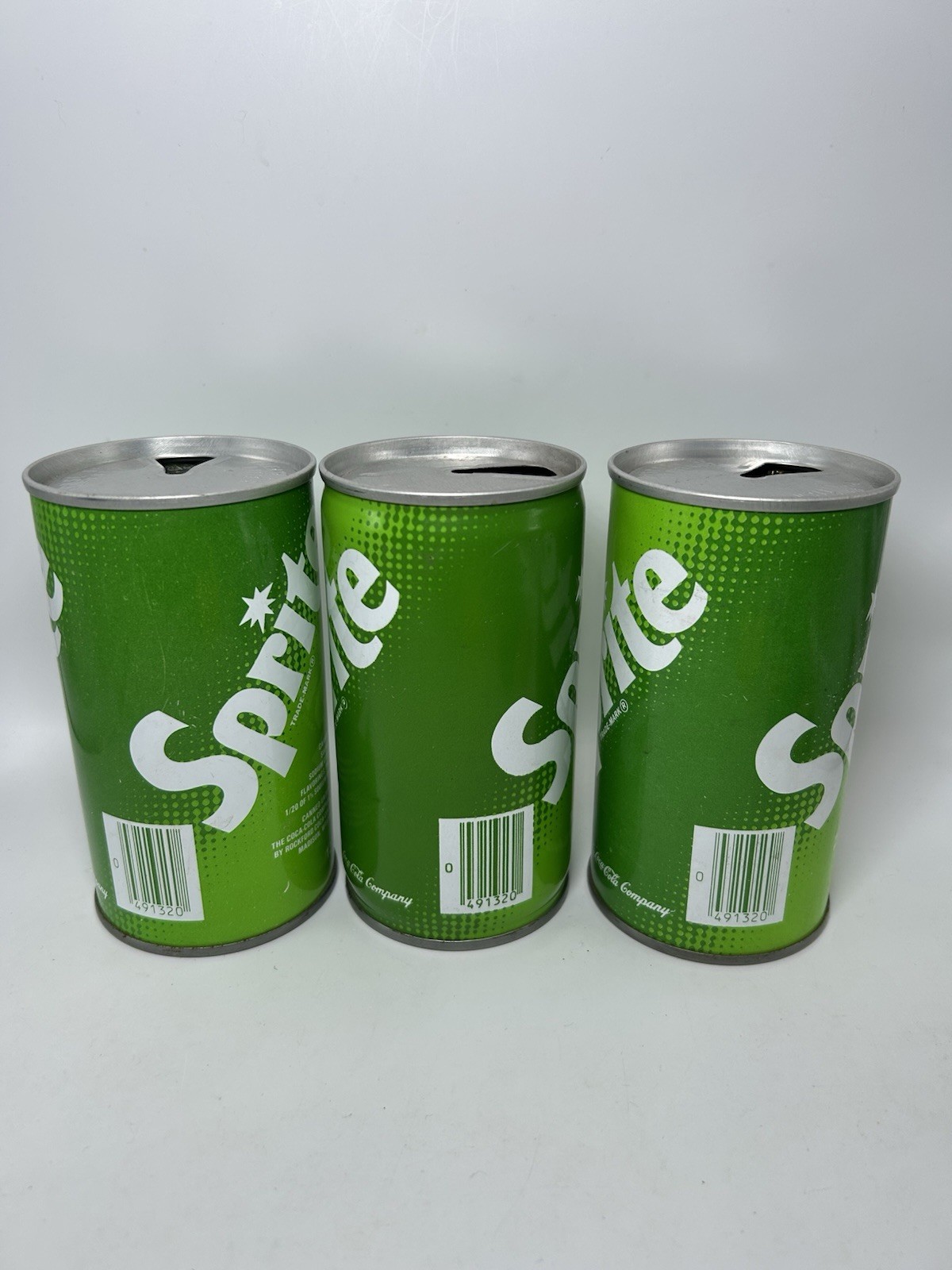 Vintage Sprite Soda Pop Can Lot Olympics Pull Tab Empty