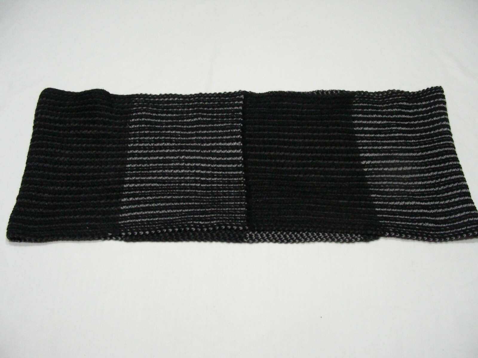 Black & Gray - Acrylic - 11"x30" Infinity Scarf!