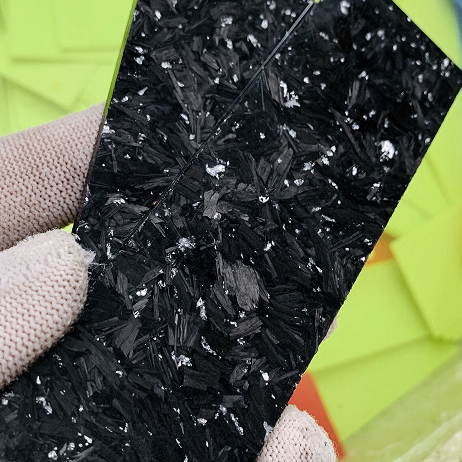 Marble Carbon Fiber CF& Silver Powder DIY Knife Handle Material Patch Tool Blank