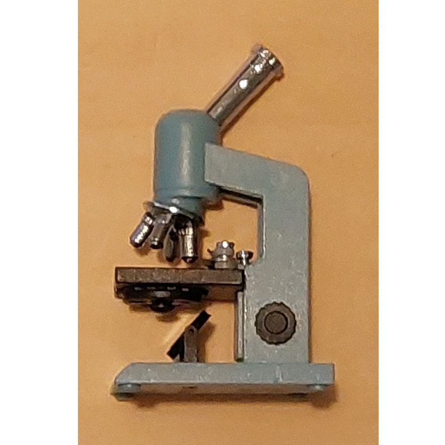 doll house 1/12 scale Mini Blue Toy Microscope Collectible Scientific Instrument