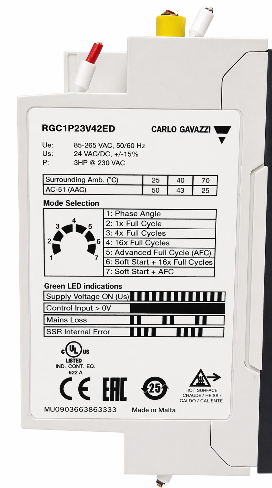 Carlo Gavazzi RGC1P23V42ED Solid state controller Made in Malta