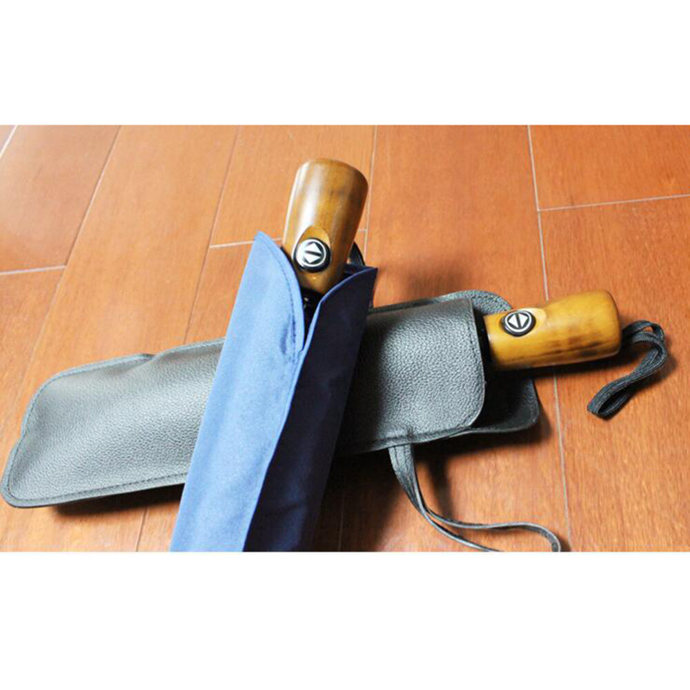 Leather Folding Umbrella Bag Case Waterproof Umbrella Storage Portable Pouch