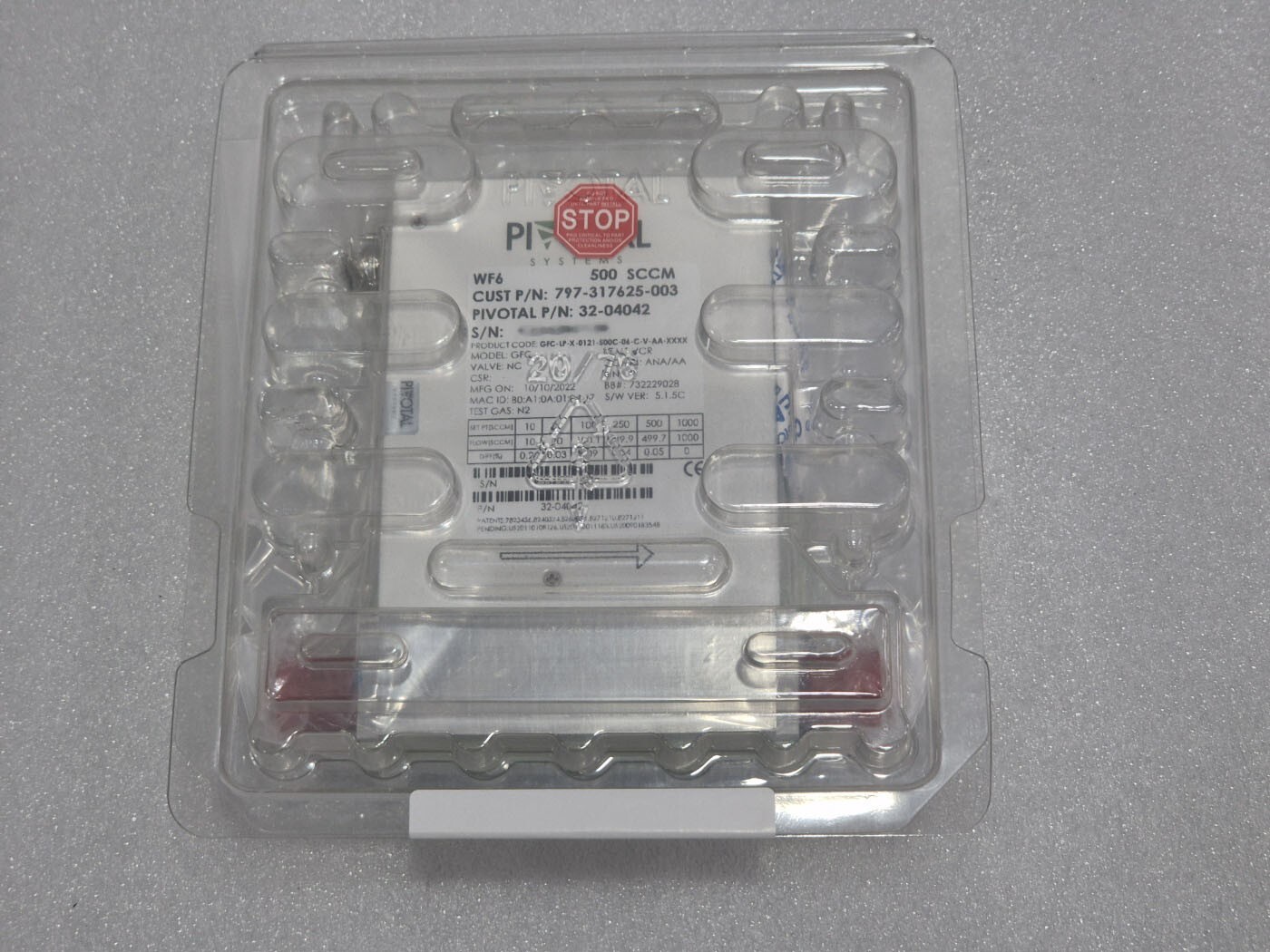 PIVOTAL GFC Monitor & Control 500sccm, 32-04042  LAM P/N : 797-317625-003