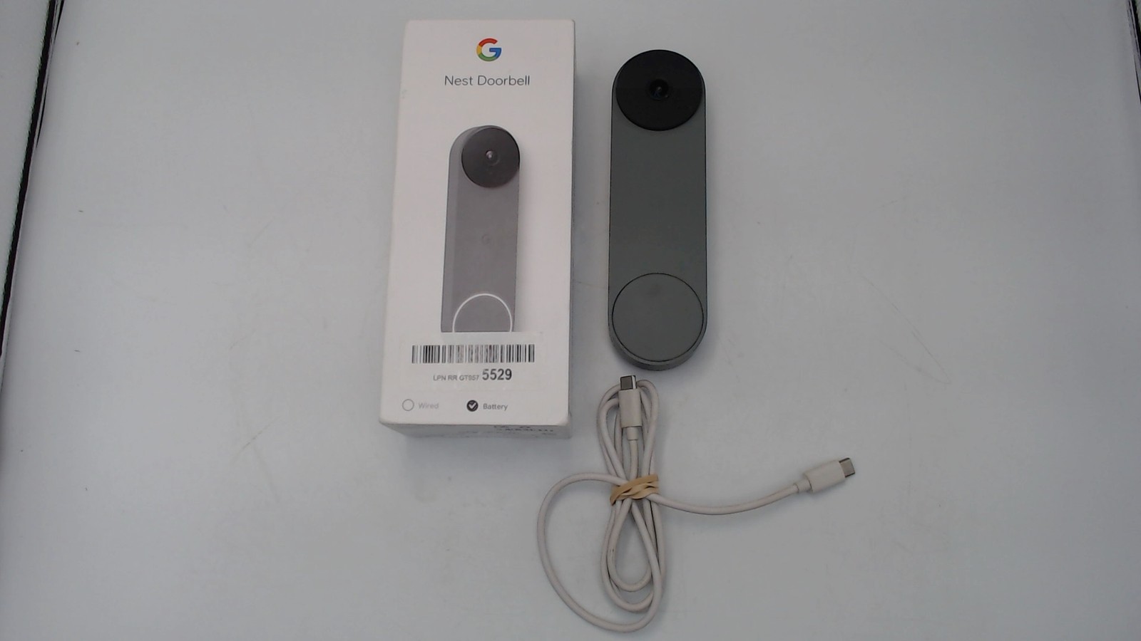 Google Nest GWX3T Doorbell WiFi Smart Video (Battery) Snow *Damaged* PC1725280