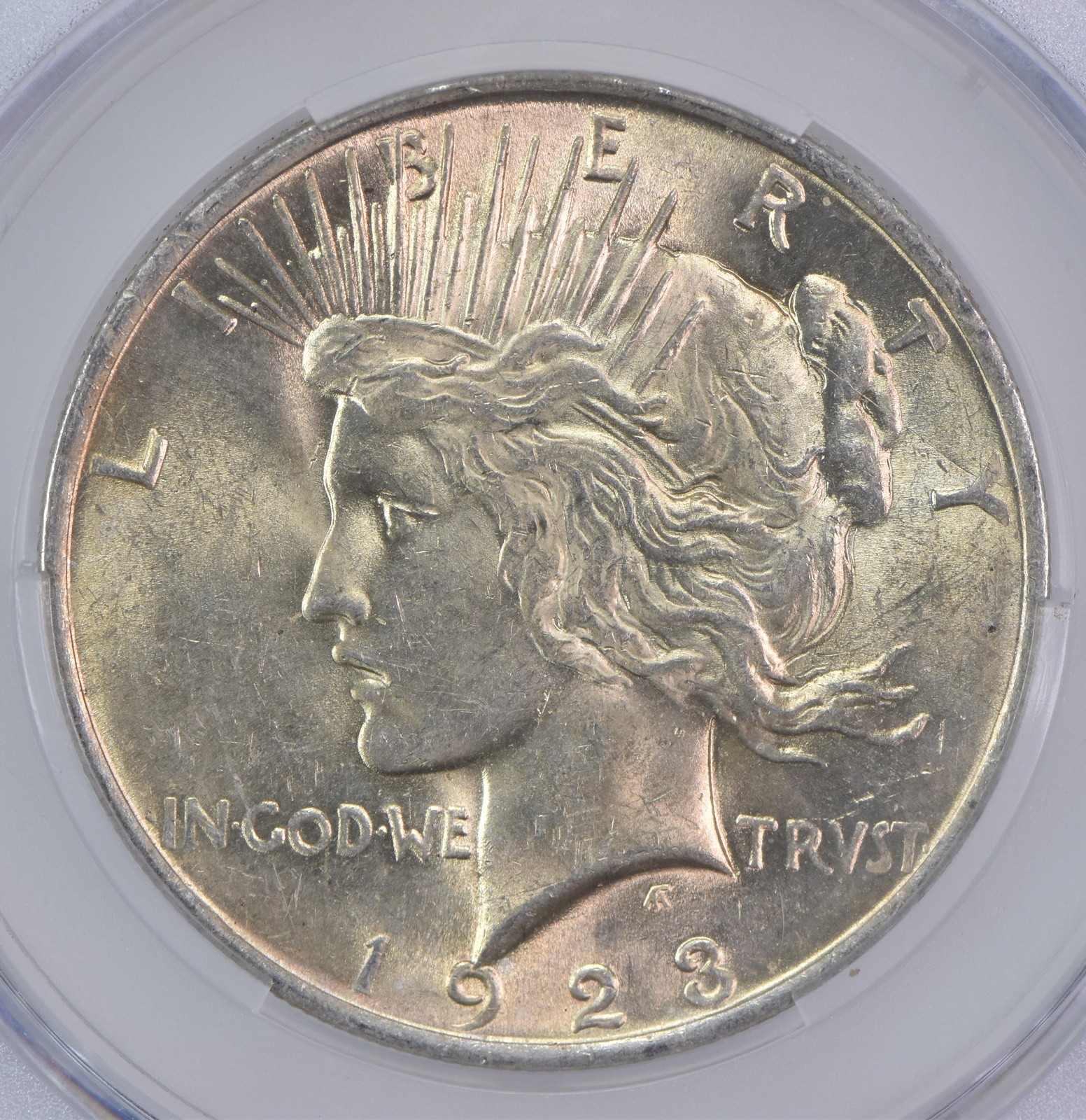 1923 Peace Silver Dollar AU58 CAC CACg