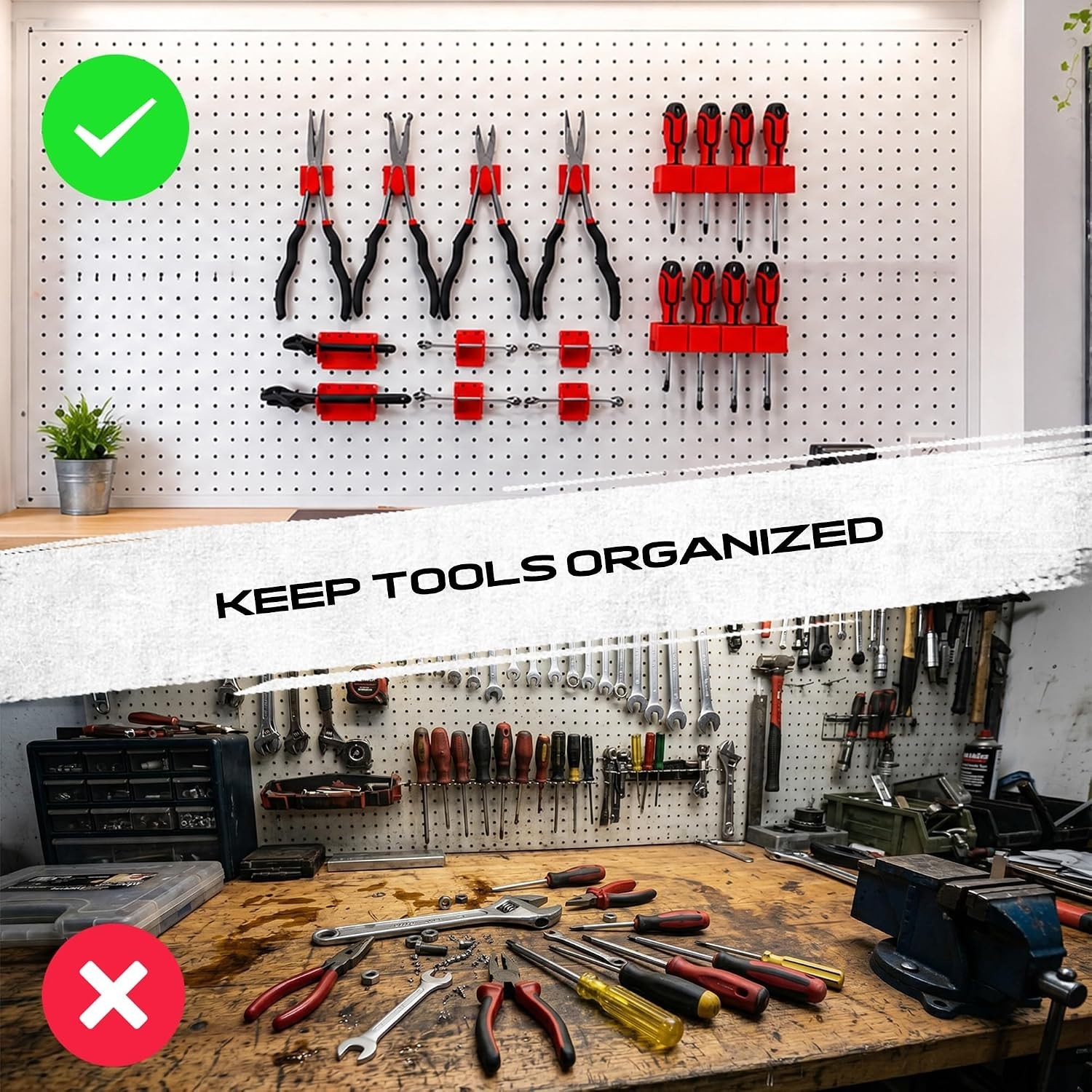 18PCS Magnetic Tool Organizer Set, Includes 8 Screwdriver Holders, 2 Large Wr...