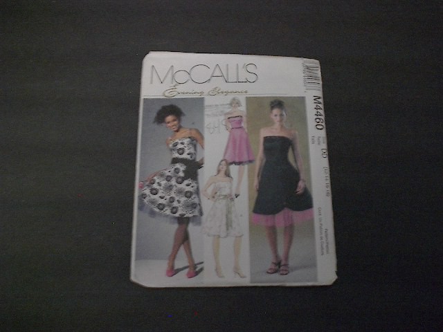 McCall's Pattern 4460 Misses Chic Evening Elegance Cocktail Dress 4 Styles 12~16