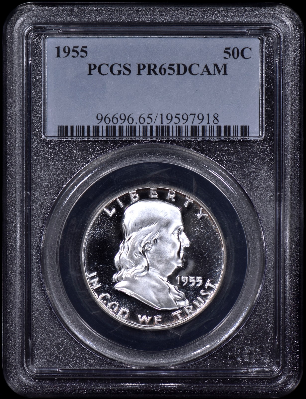 1955 Proof Franklin Half Dollar 50c PCGS PR65 DCAM - Great Eye-Appeal!