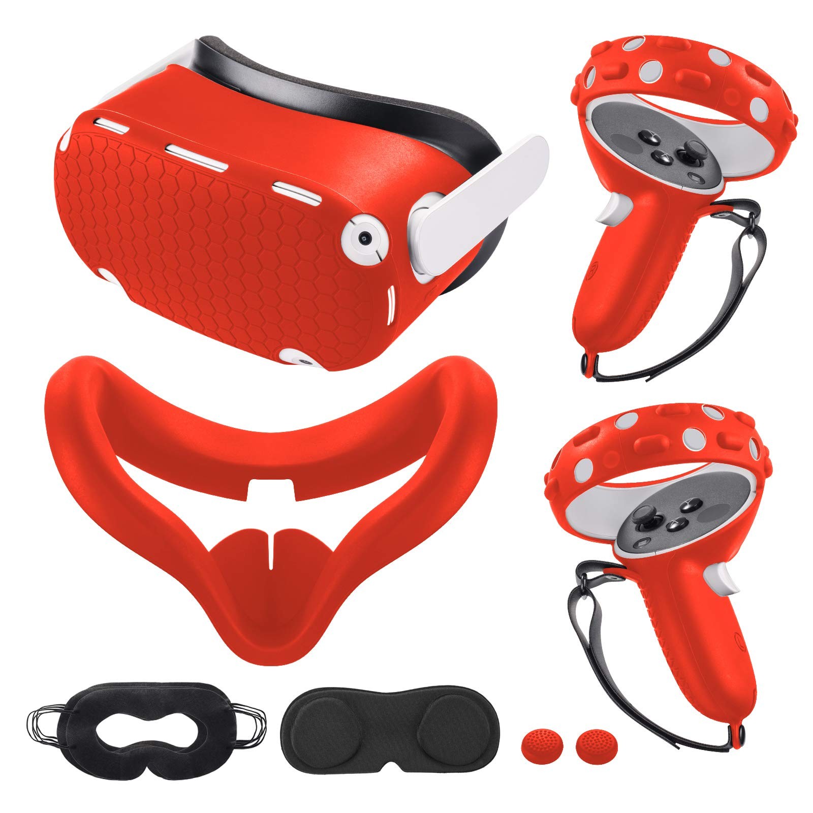 Compatible with Oculus Quest 2 Accessories, Silicone Face Cover, VR Shell Cov...