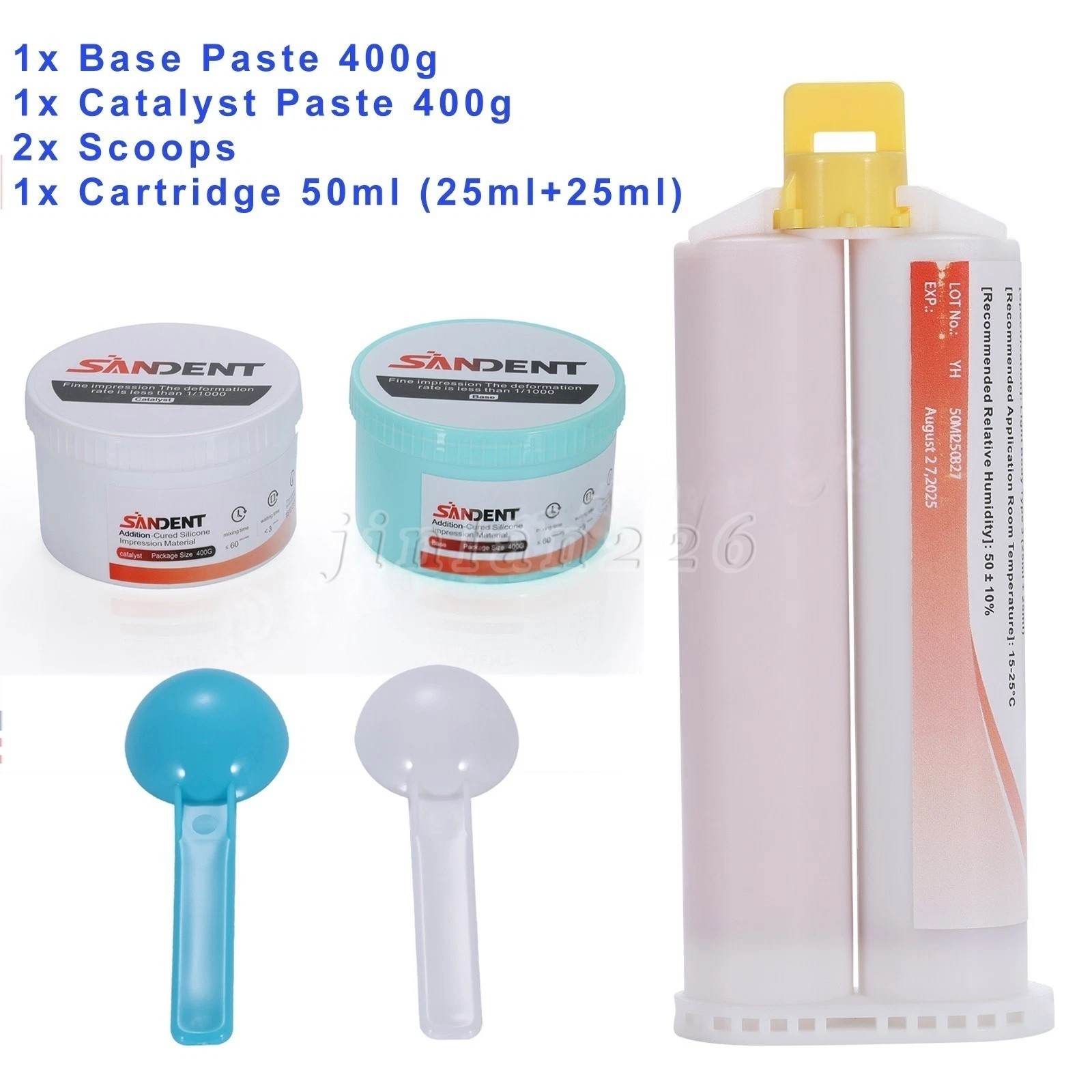 Material de impresión dental masilla de silicona pesado/ligero normal