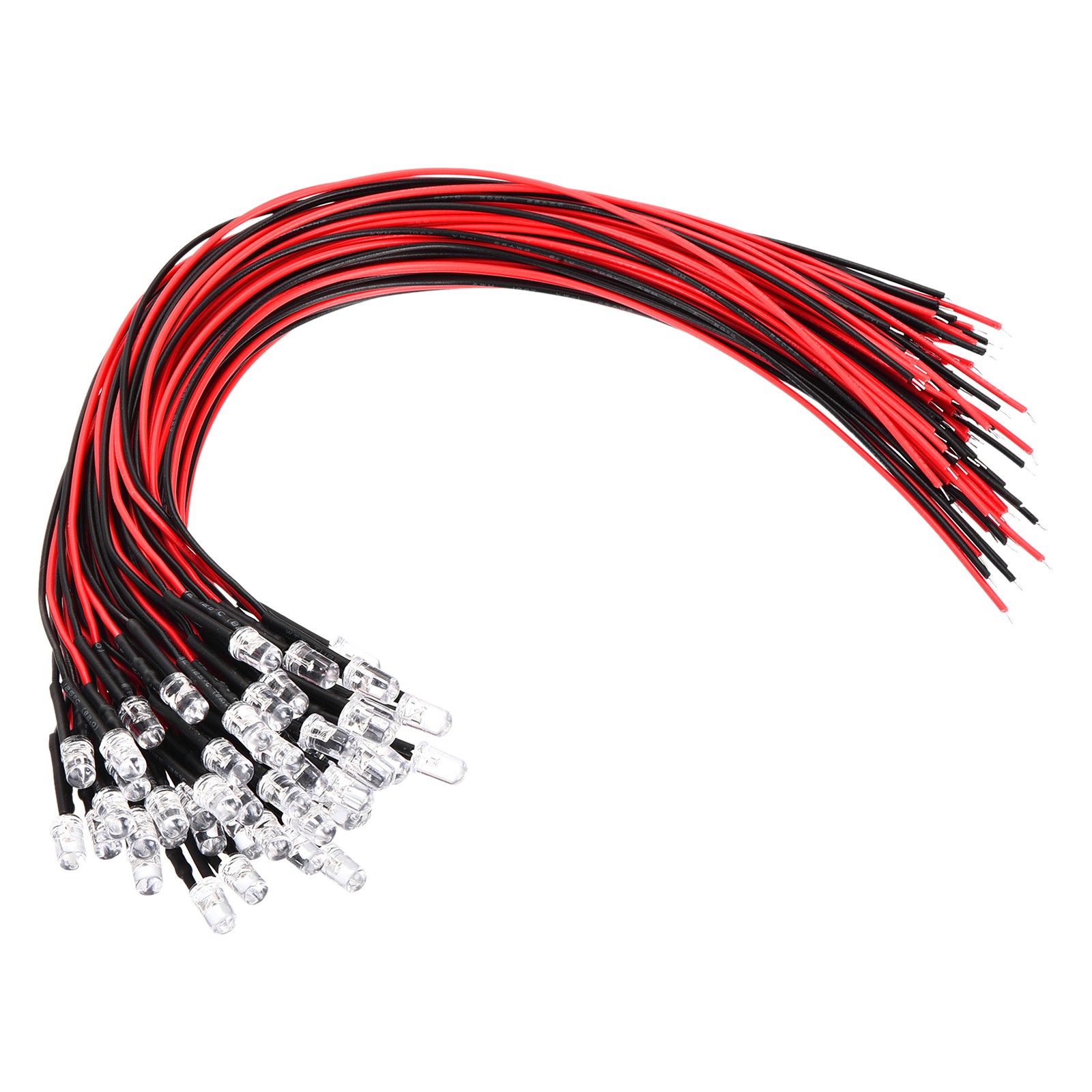 5mm LED Diode Light, 50 Pcs 9-12V DC Pre Wired LED Lights, Colorful Fast Flash