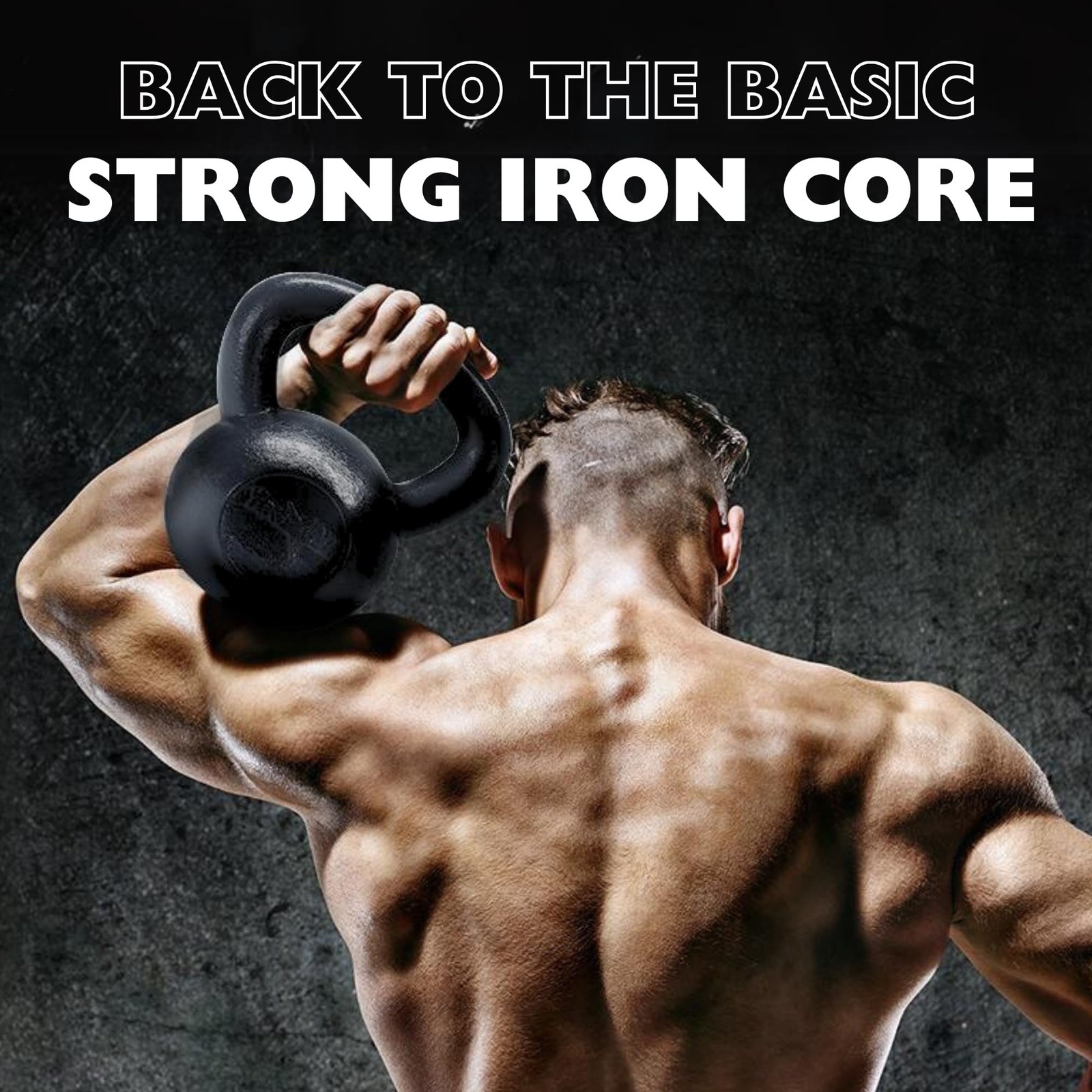 High Quality 15lb Solid Cast Iron Kettlebell Black for Strength Training