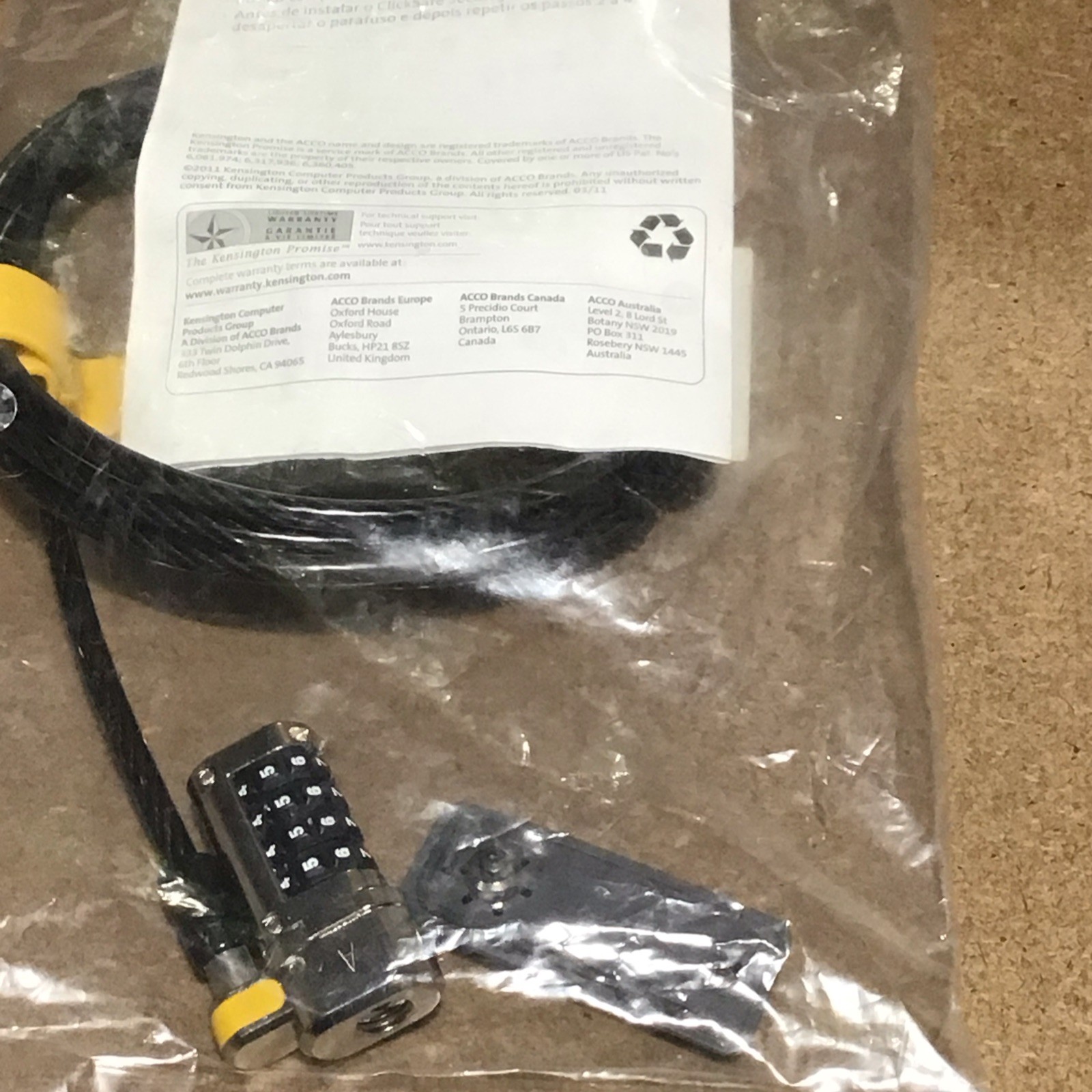 Kensington ClickSafe Master Coded Combination Laptop Lock K64679US Security