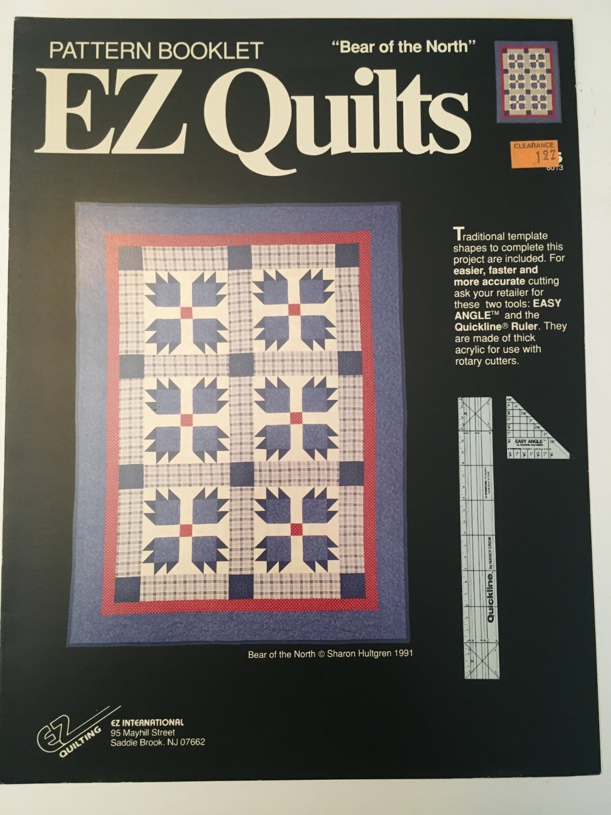 EZ Quilts Bear of the North Paper Templates Pattern Booklet Quilting Sewing