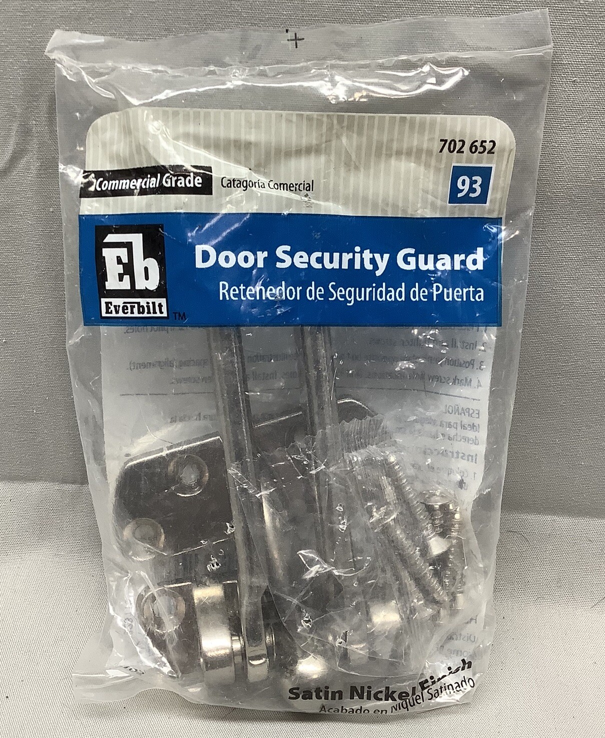 Everbilt Commercial Grade Door Security Guard, Satin Nickel Finish