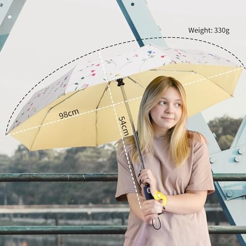 Sun Umbrella Blocking UV Protection Compact Auto Folding Parasol | Carnation