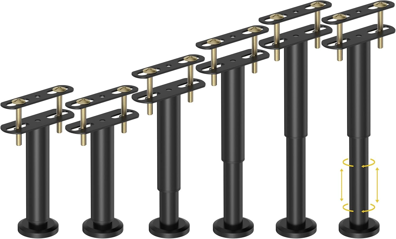 6 Pcs Adjustable Height Bed Support Legs 7.08-12.6 inch, Bed Frame Center Suppor