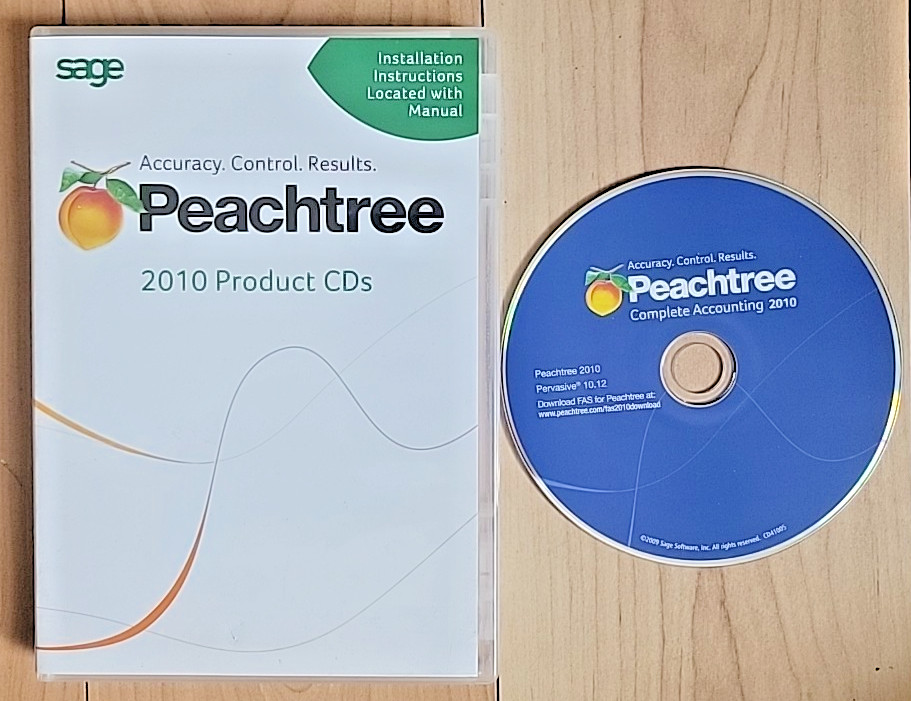 Peachtree by Sage Accounting 2010 CD Software for Win 7 / XP SP2 With S/N - READ