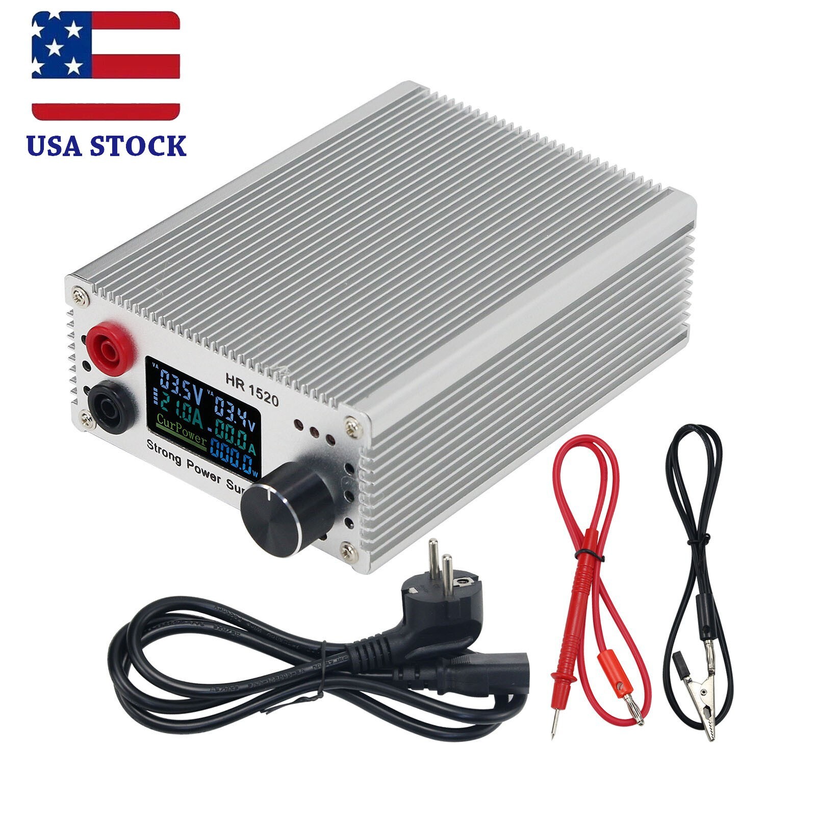 USA HR1520 Adjustable Power Supply DC Regulated for Short Circuit Detection
