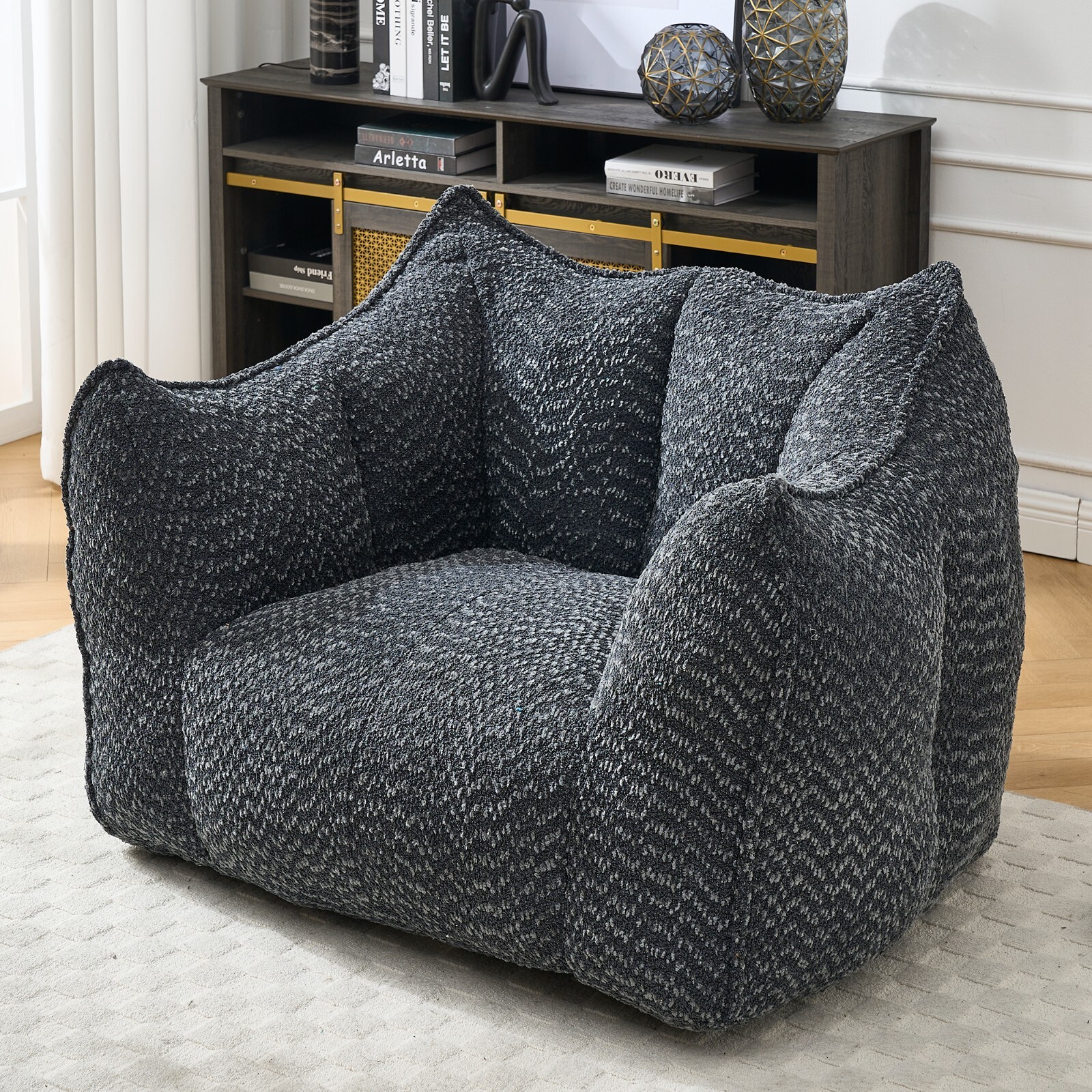 Sofa chairs with highly resilient foam for living rooms and bedrooms Black