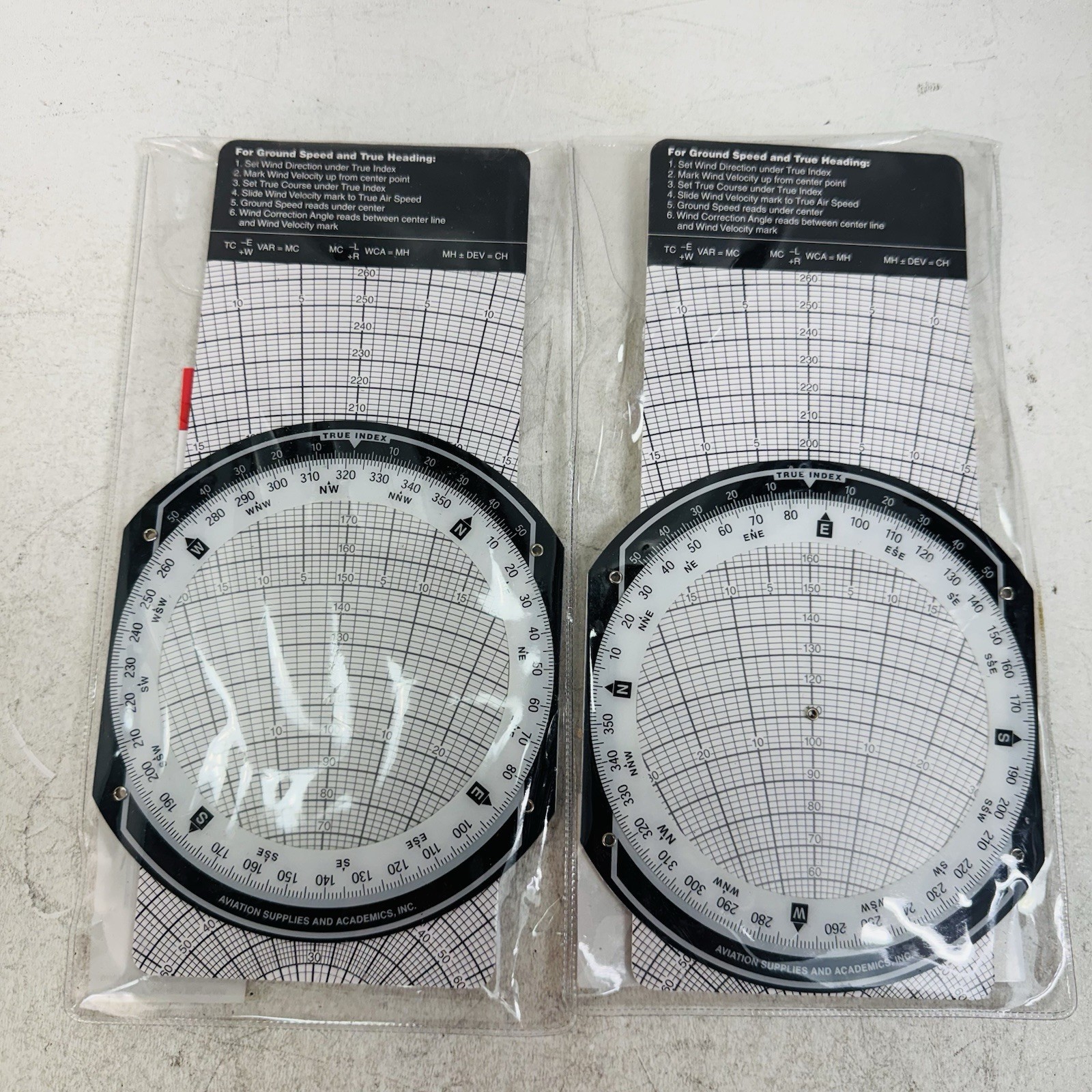 2 Pack - ASA AirClassics E6-B Flight Computer Metal Set with Wind Slide & Manual