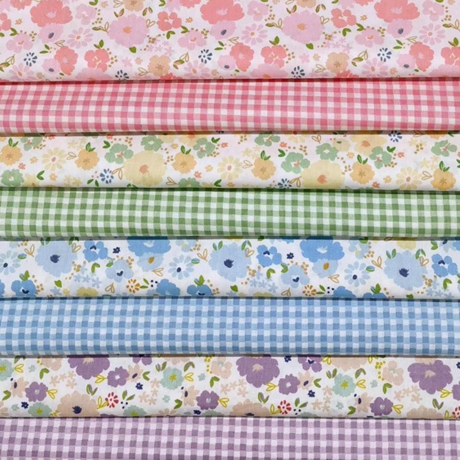 7Pcs 9.8" x 9.8"(25 * 25CM) Cotton Fabric DIY Making Supplies Quilting Patchw...