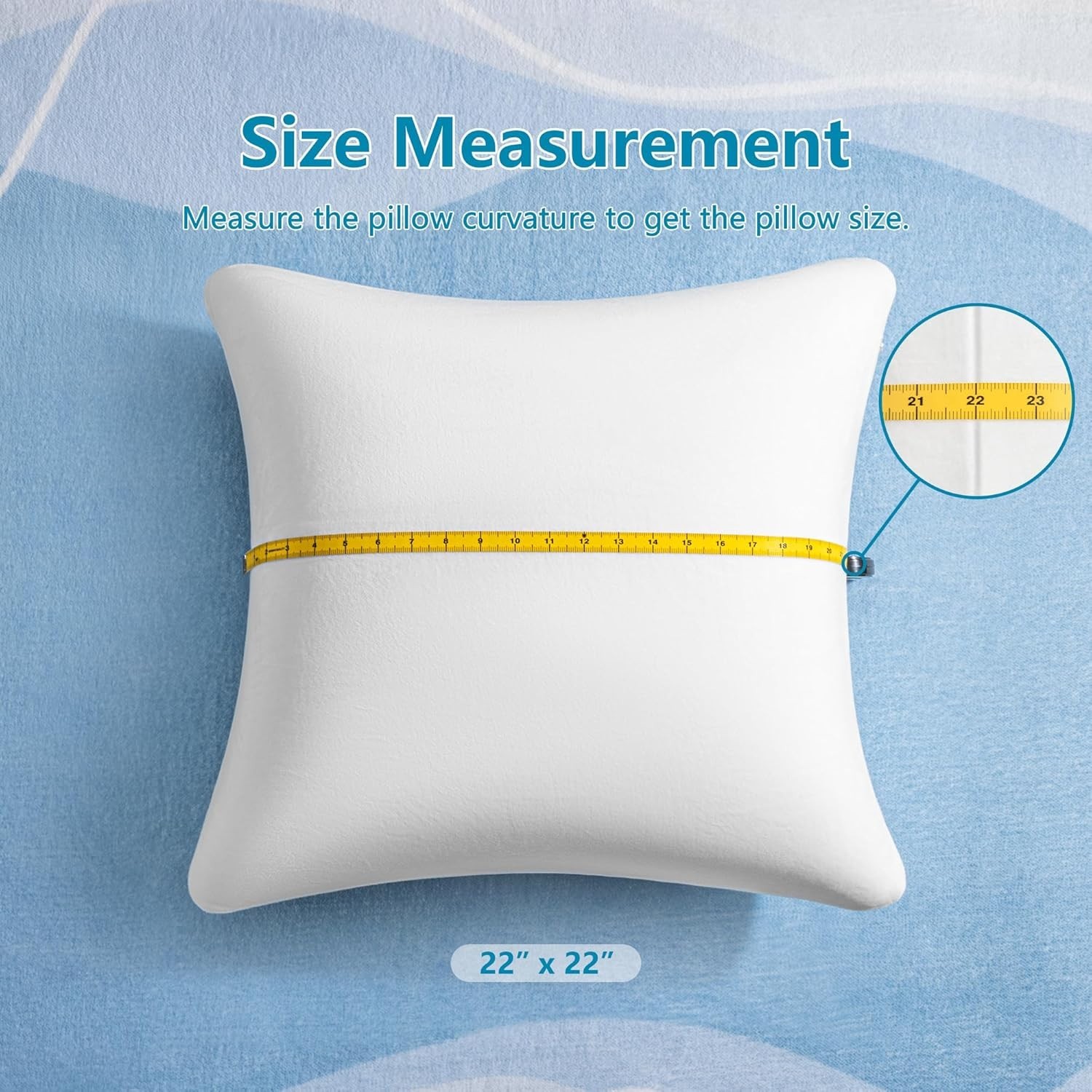 22 ×22 Throw Pillow Memory Foam Pillow Insert - Square Accent Pillow for Deco...