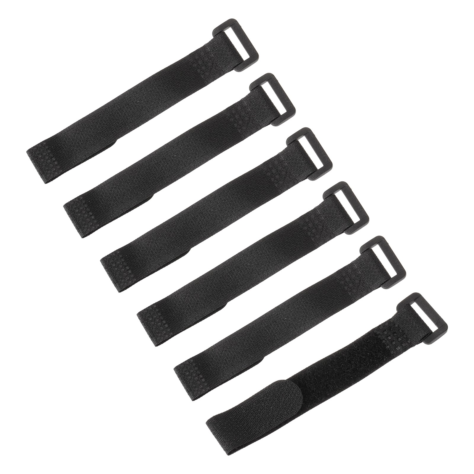 6 Pcs Battery Tie Down Straps,0.6"x6" Black Nylon Hold Down Hook Loop Strap