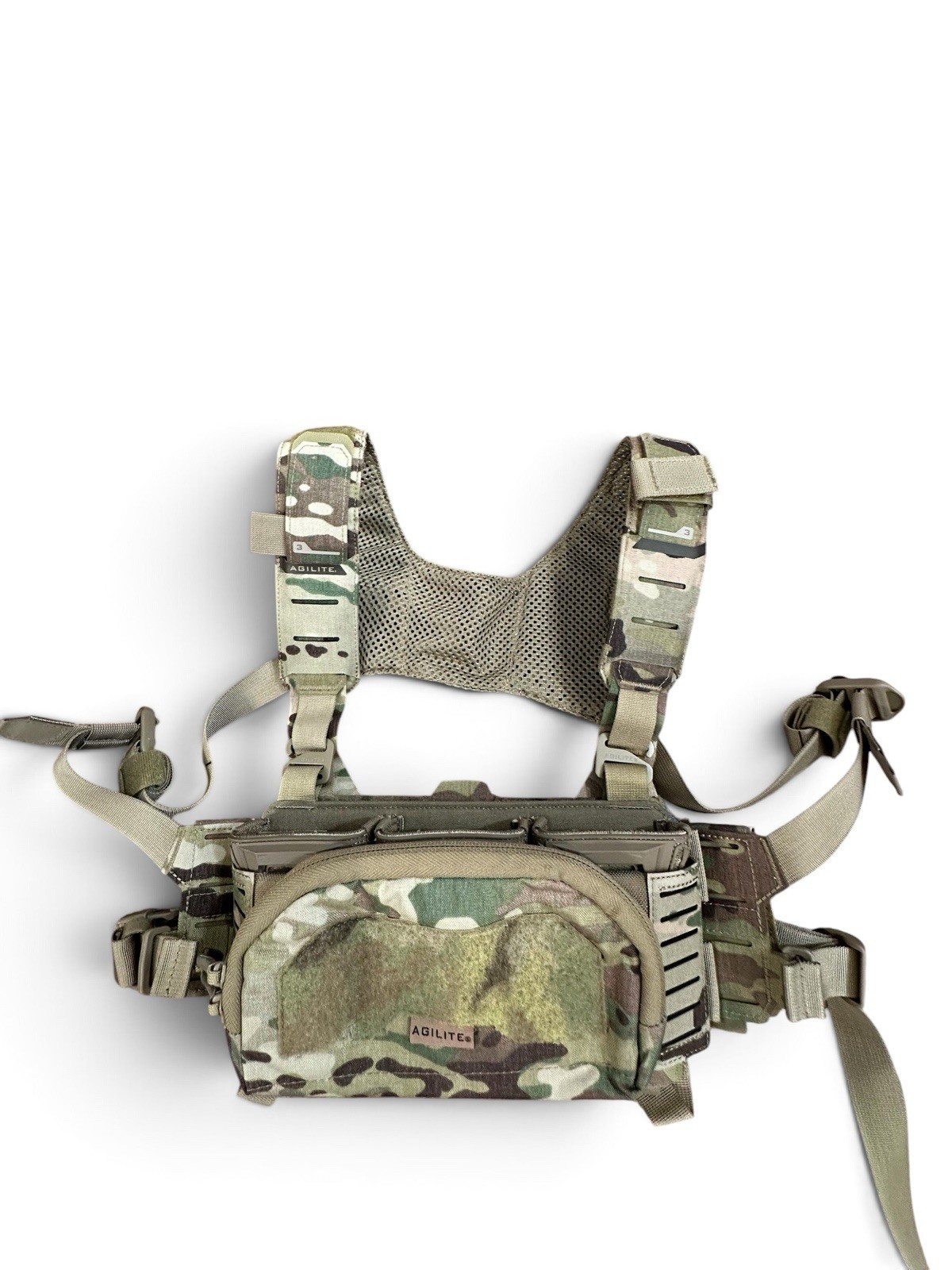 Agilite Multicam Tactical Chest Rig, Adjustable Nylon, One Size Unisex