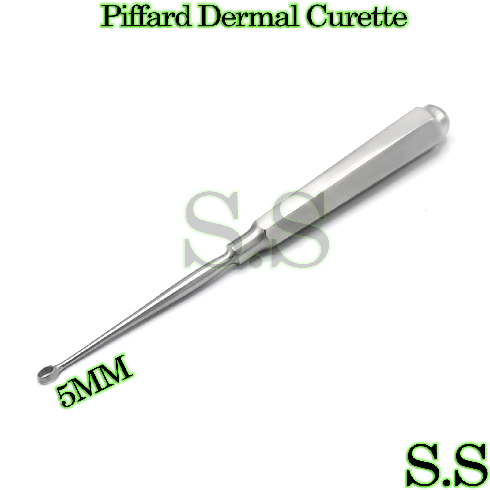 Piffard Dermal Curettes 5MM Oval Shape Cup 6 1/4" Surgical Instruments
