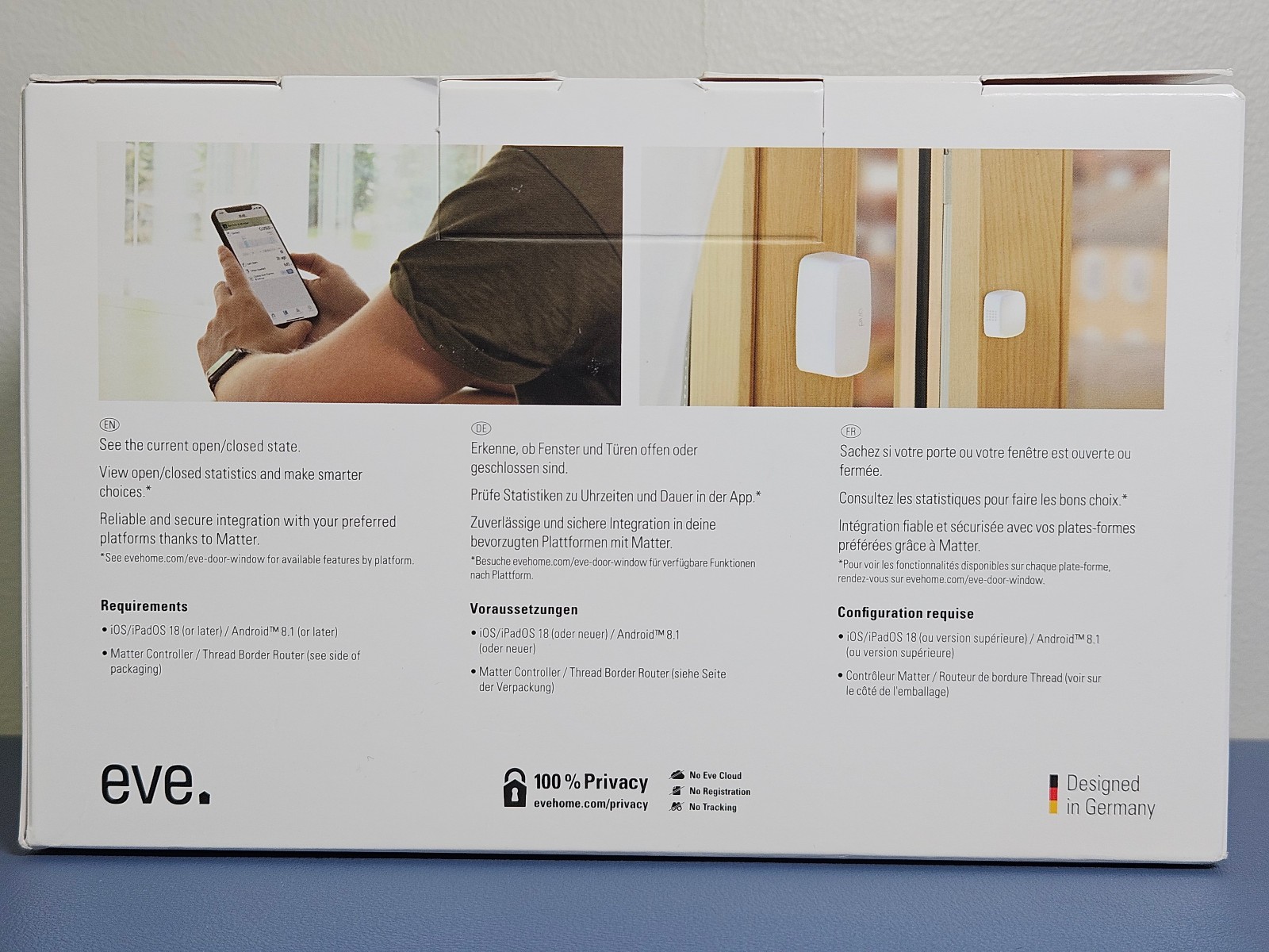 Eve Door & Window Wireless Contact Sensor - 3pk - White - New & Sealed!