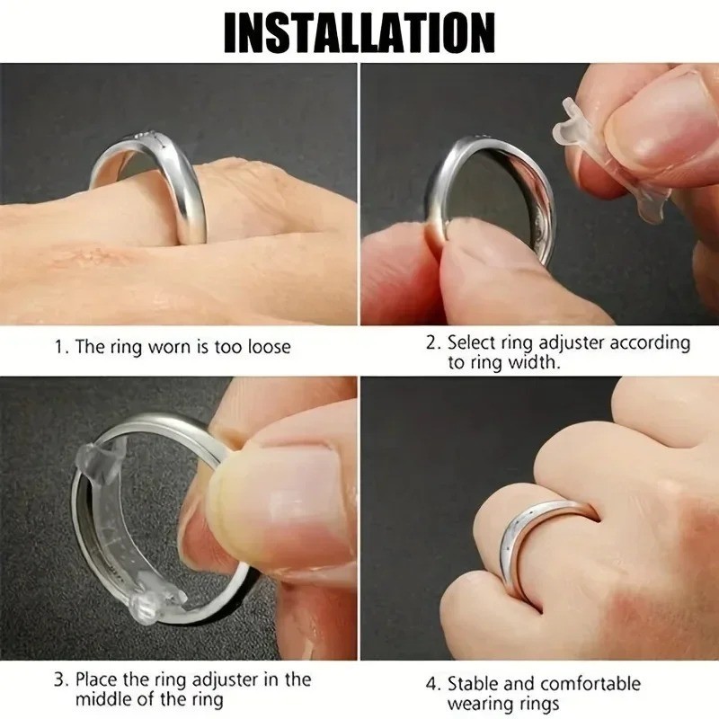 12 Rings/ set, adjustable pad, ring size adjuster, fixed loose ring size