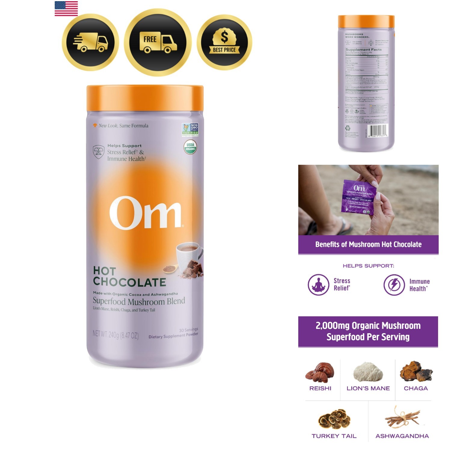 Hot Chocolate Blend – Dutch Cocoa with Lion’s Mane, Reishi, Chaga & Turkey Ta...