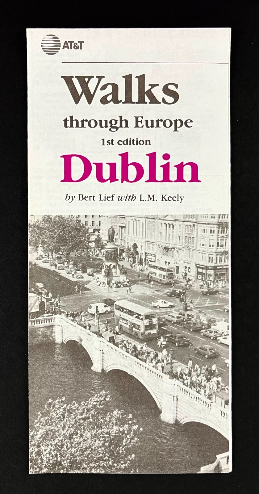 1994 Dublin Ireland UK Walks Through Europe AT&T Vintage Travel Brochure Map