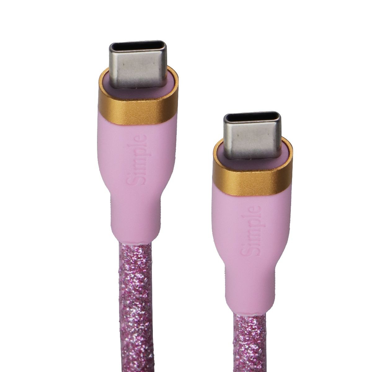 Simple (6-Foot) Fashion Series USB-C to USB-C Cable - Pink Glitter